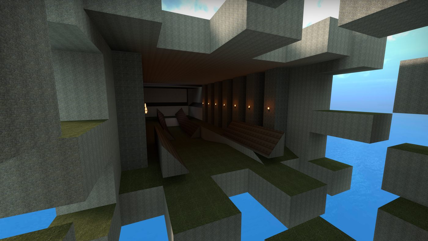 Surf test map with floating platforms and ramps
